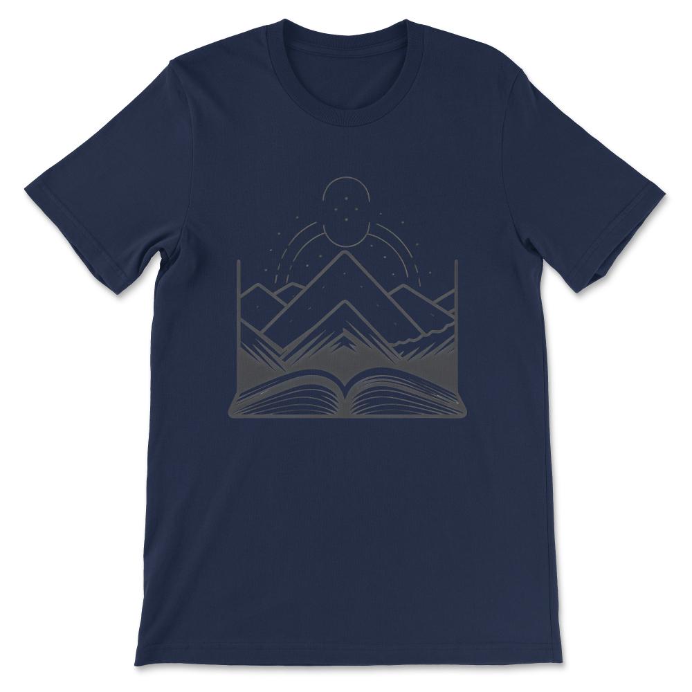Reading Read Explore Nature Bookaholic Booktrovert Adventure Gift Tee - Navy