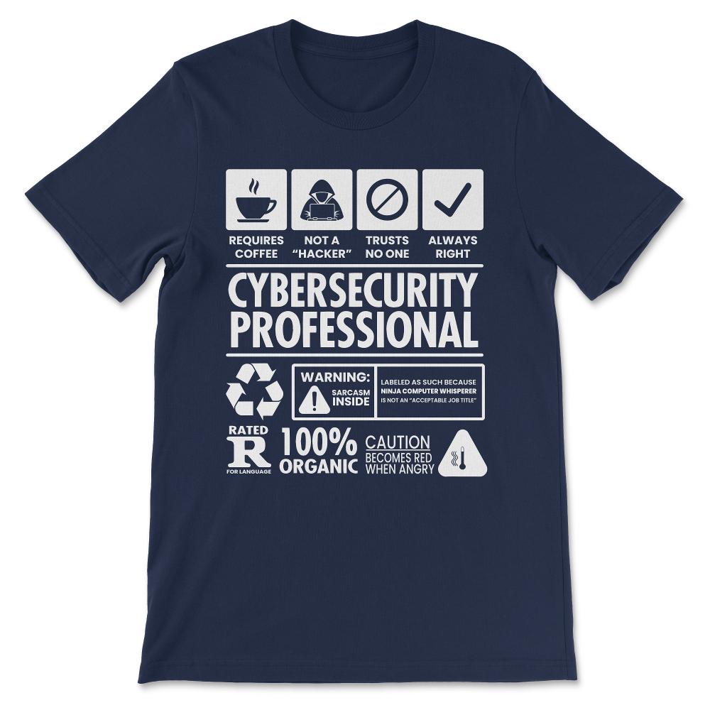 Cybersecurity Network Engineer Analyst Cyber Security Data Gift Tee - - Navy