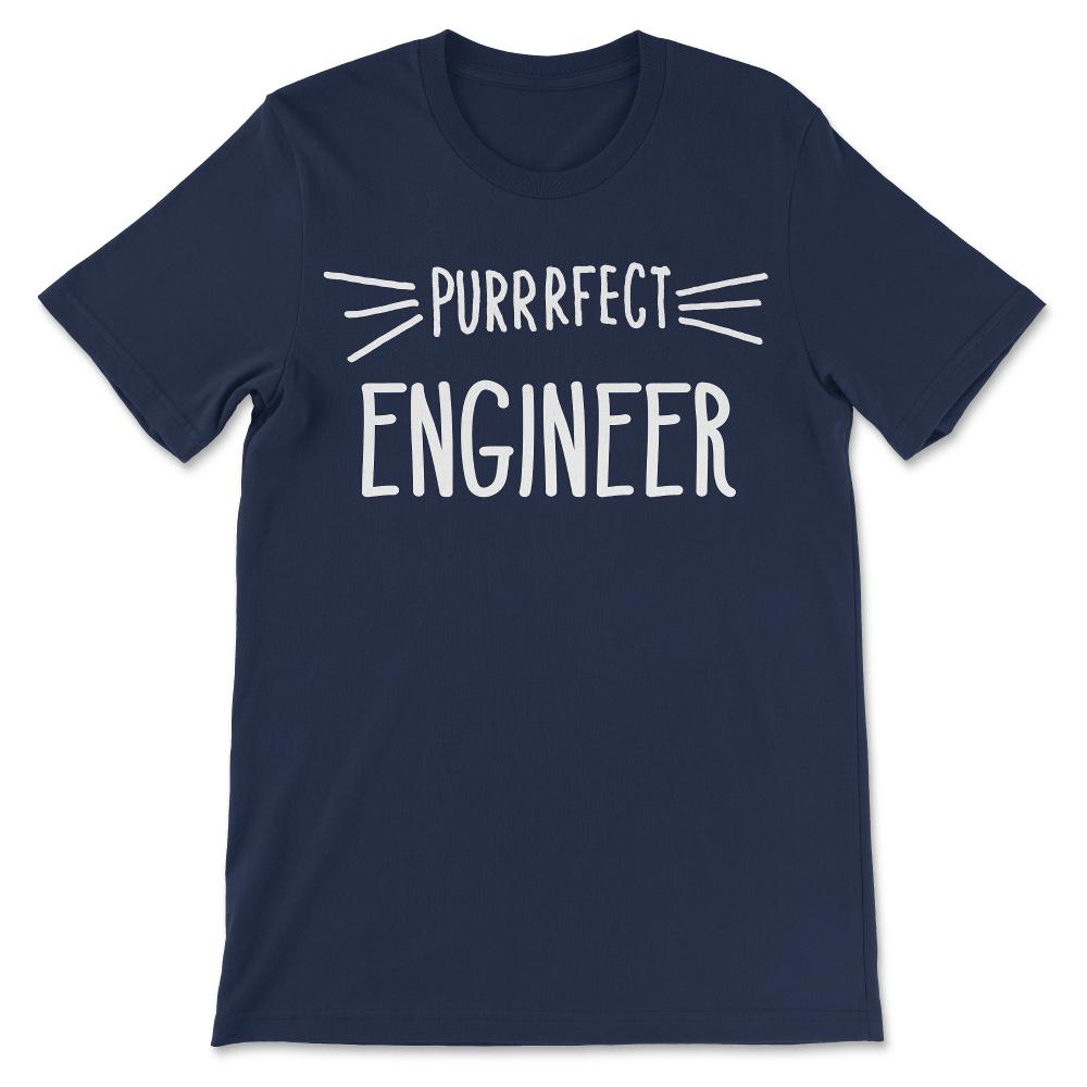 Engineer Gift Cute Perfect Engineer Cat Lover design Gift Tee - - Navy