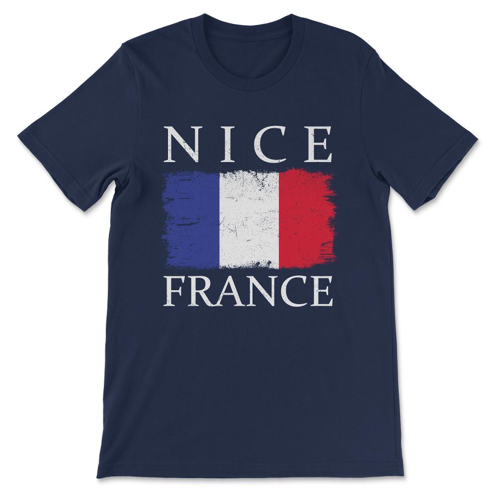 Nice France Flag France Tourist France Country Team Gift Tee - Unisex - Navy
