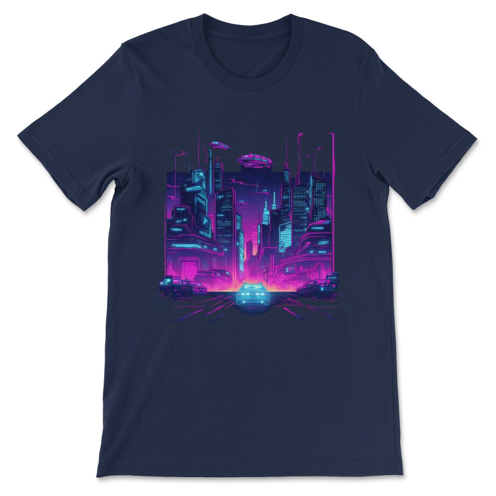 Done - Futuristic City Illustration Aesthetic Dystopian Cyber Punk - Navy