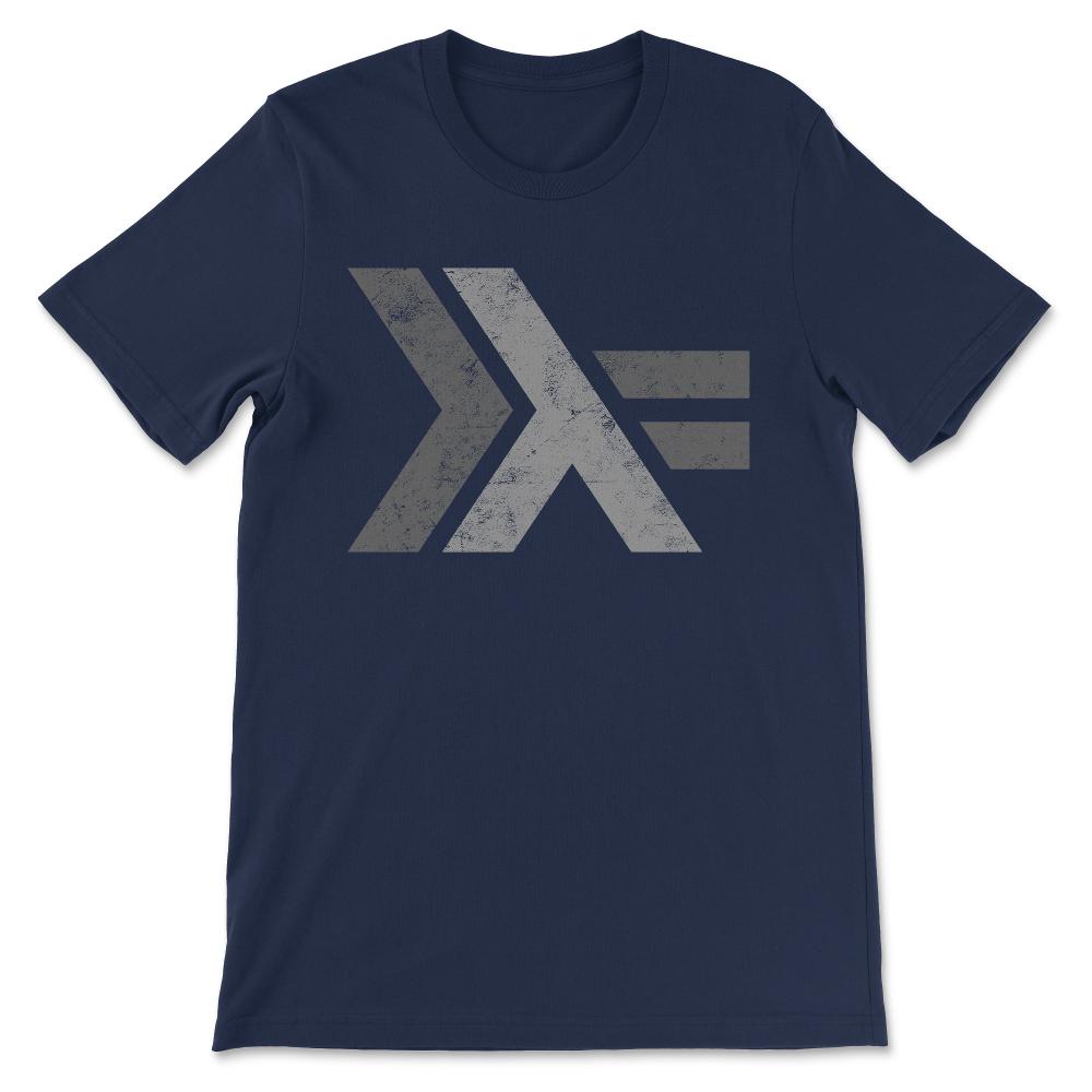 Haskell Programming Language Logo design Distressed Gift Tee - Unisex - Navy