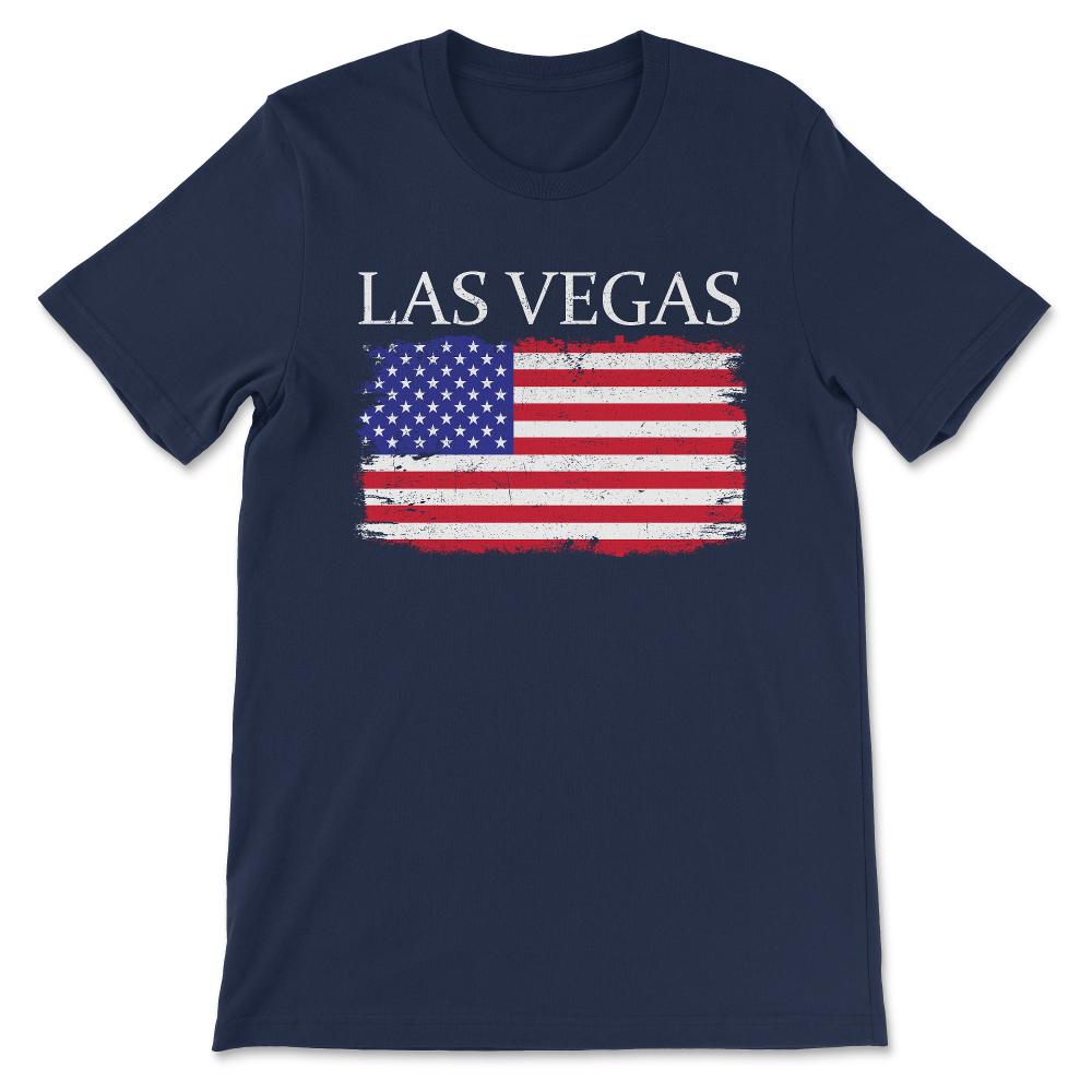 Las Vegas America Flag USA Tourist Las Vegas Visitor Gift Tee - - Navy
