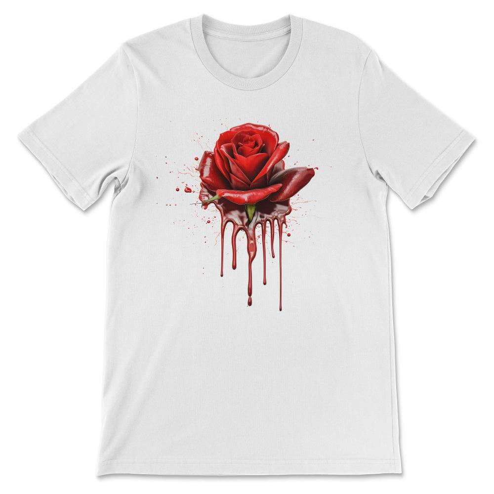 Done - Melting Bleeding Rose Flower Garden Cute Botanist Floral Red - White