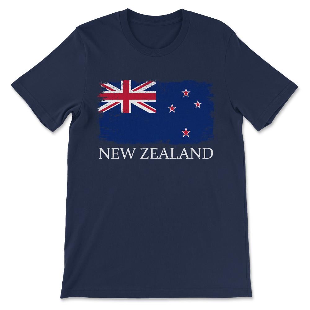 New Zealand Country Flag New Zealand Country Tourist Gift Tee - - Navy