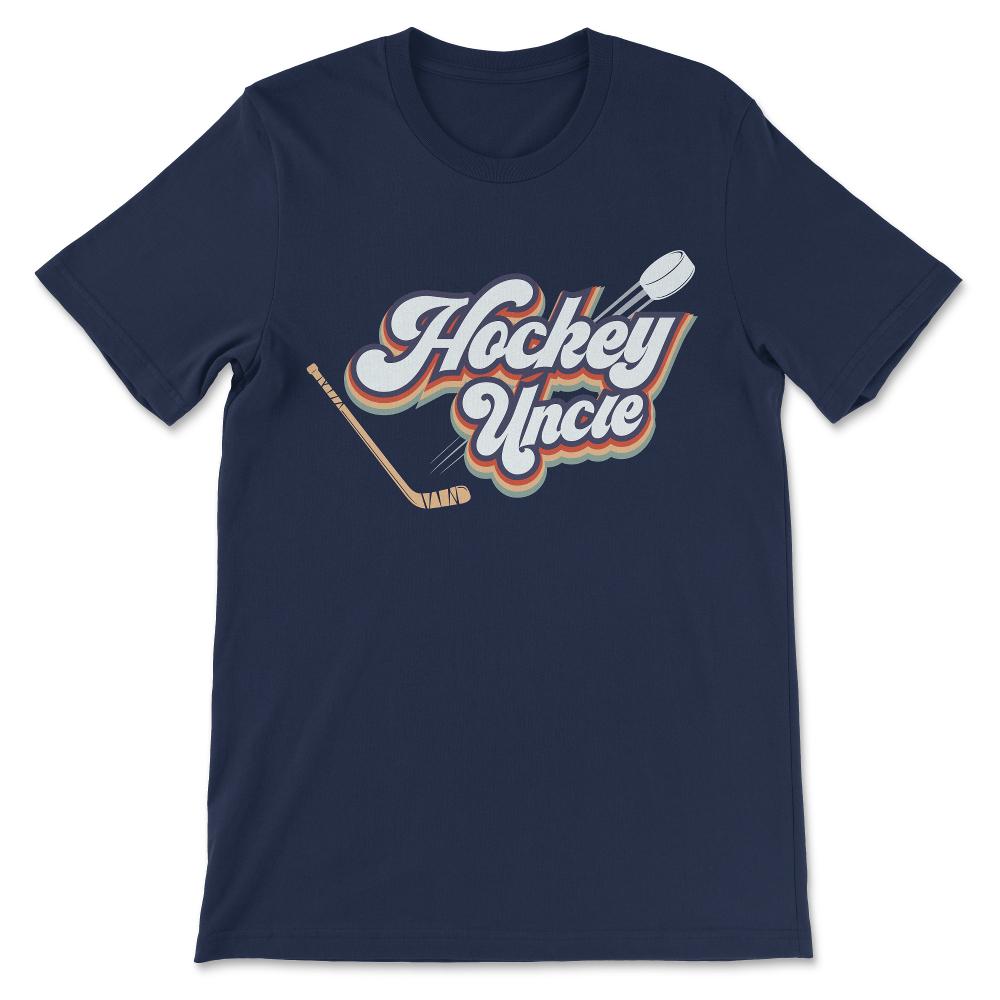 Ice Hockey Uncle Ice Hockey Man Ice Hockey Coach Team Player Gift Tee - Navy