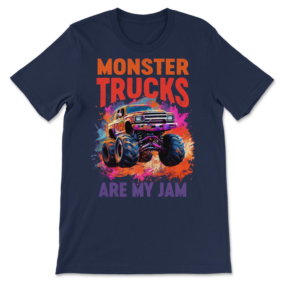 Done - Monster Truck Big Retro Race Dad Trucker Lover Jam Vintage - Navy