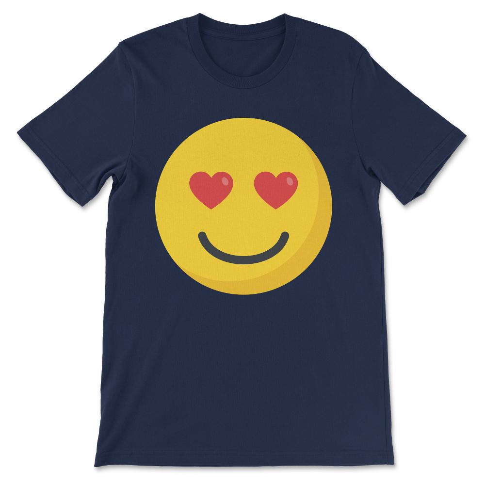 Cute Heat Eyes Emoticon Funny Emoticon Love Eyes design Gift Tee - - Navy