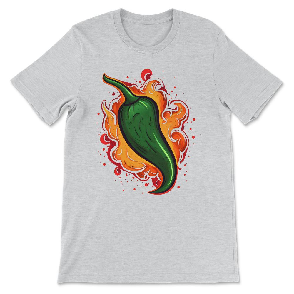 Chili Funny Pepper Hot Spicy Food Lovers Heat Fire Mexican Gift Tee - - Ash