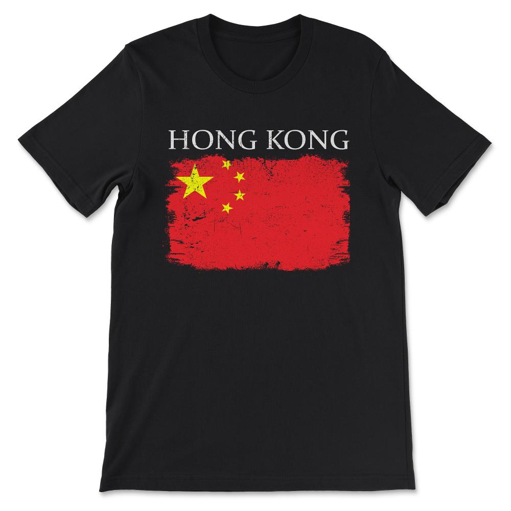 Hong Kong China Flag China Tourist Hong Kong Tourist Gift Tee - - Black