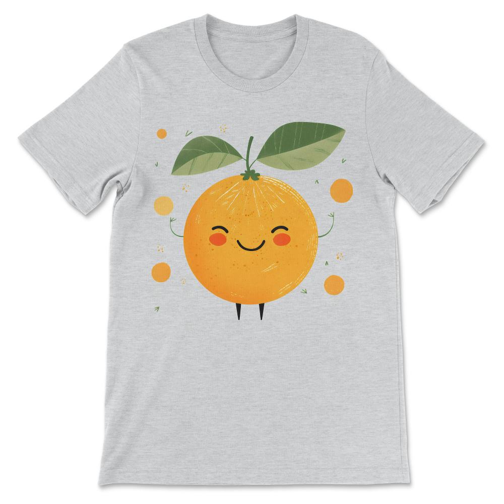 Cute Orange Fruits Happy Lover Tangerine Citrus Face Summers Gift Tee - Ash