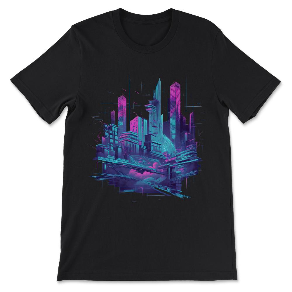Done - Futuristic City Illustration Aesthetic Dystopian Cyber Punk - Black
