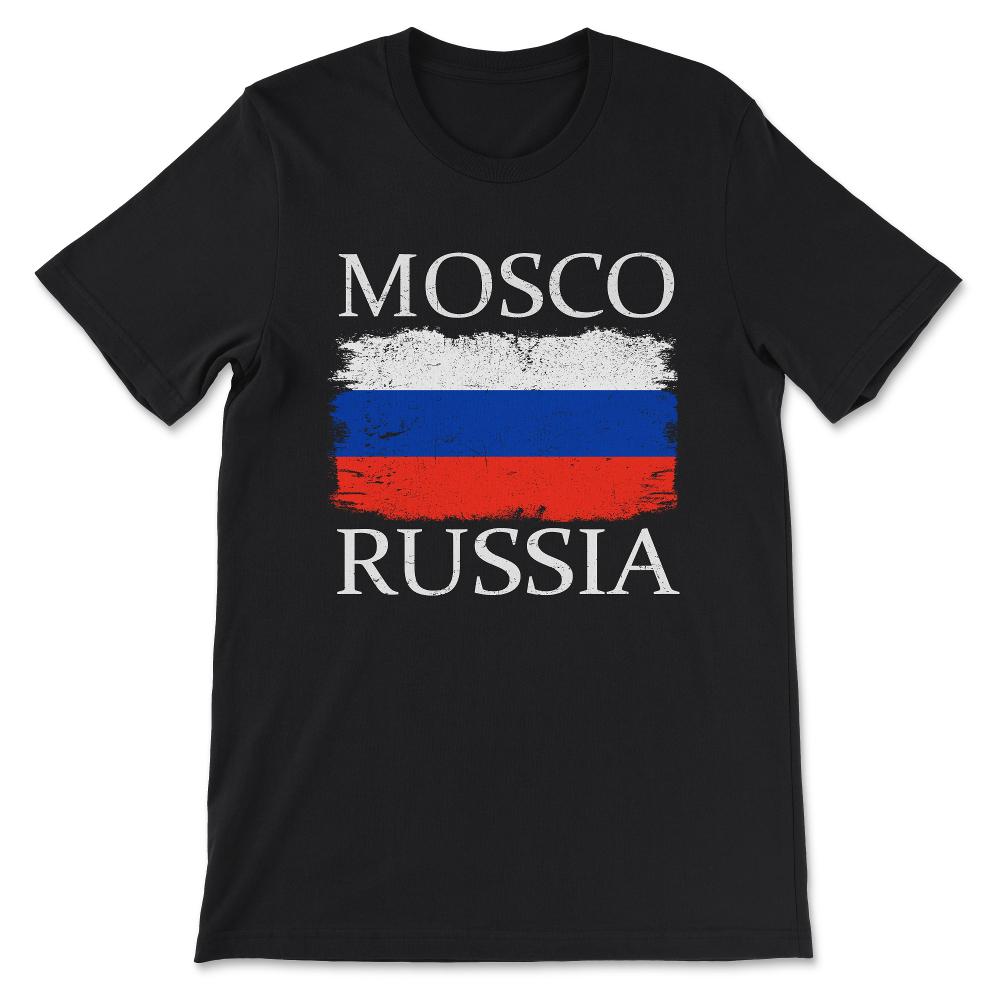 Mosco Russia Flag Russia Tourist Mosco Tourist Capital Mosco Gift Tee - Black