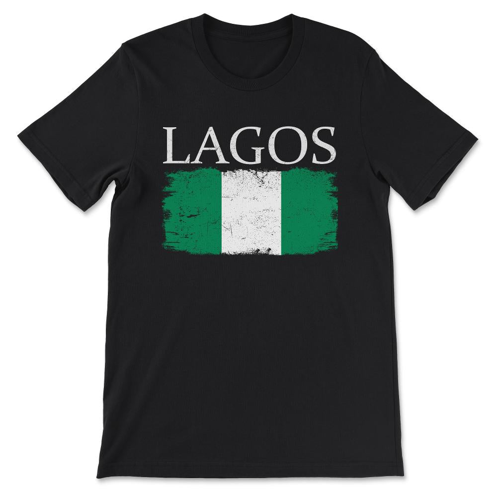 Lagos Nigeria Flag Nigeria Tourist Lagos City Tourist Gift Tee - - Black