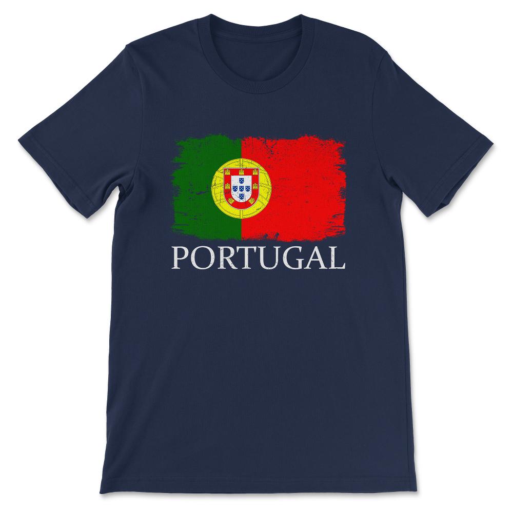 Portugal Country Flag Portugal Tourist Portugal Team Gift Tee - - Navy