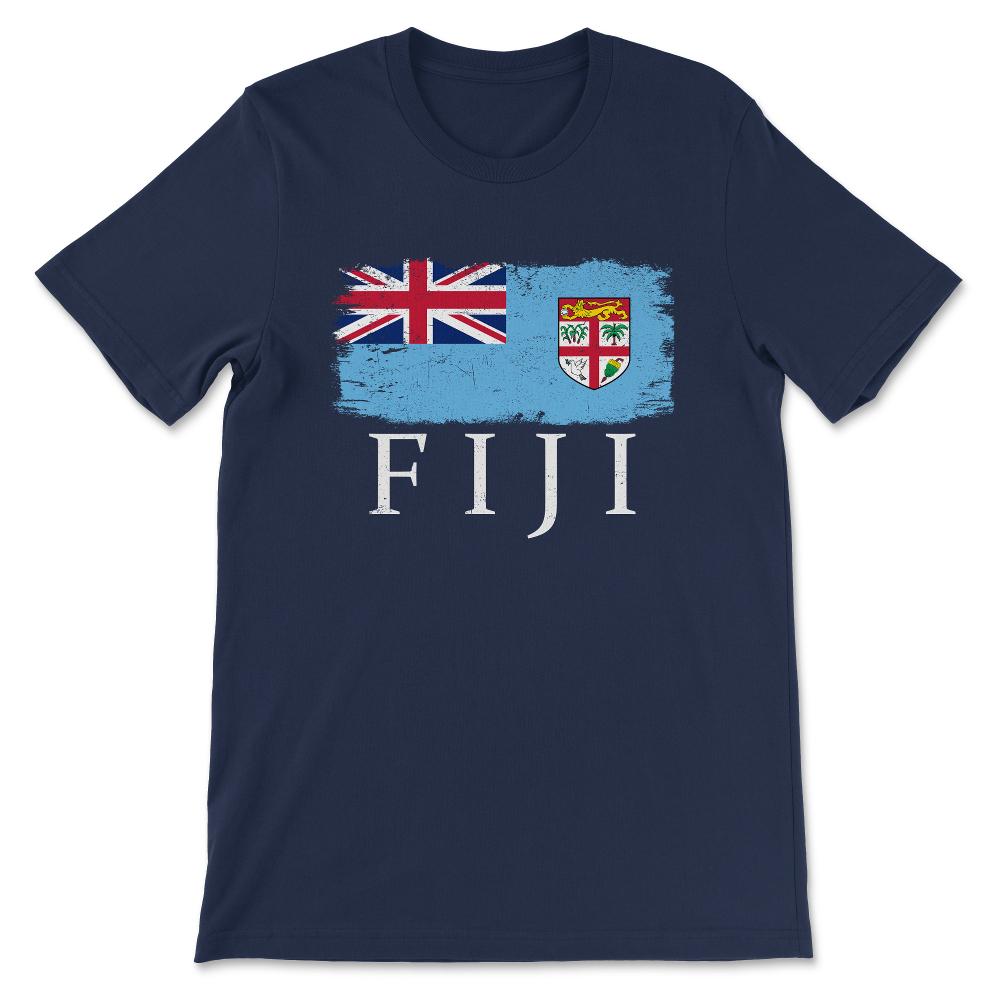 Fiji Country Flag Fiji Country Tourist Fiji Country Team Gift Tee - - Navy