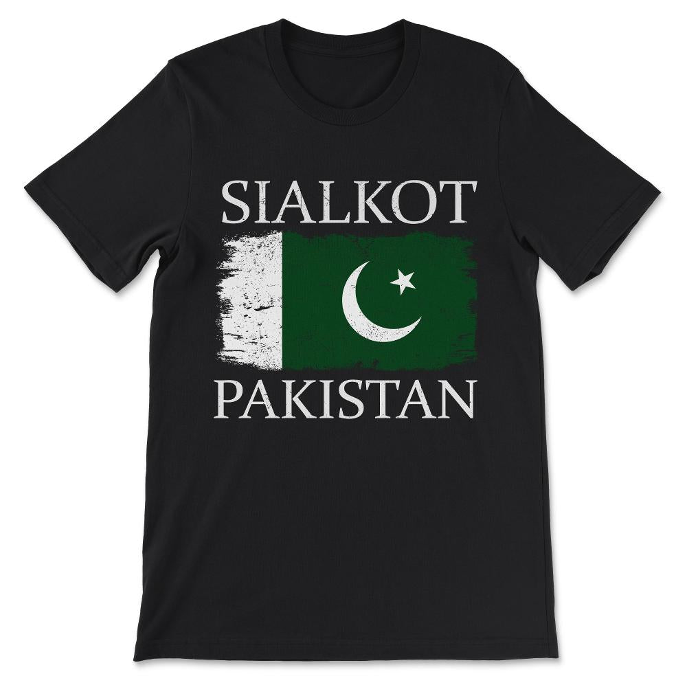 Sialkot Pakistan Sialkot City Pakistan Flag Pakistan Tourist Gift Tee - Black