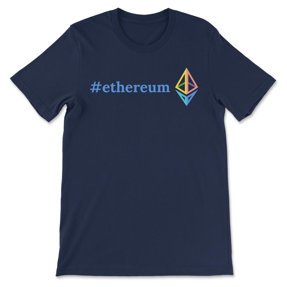 Ethereum Logo ETH Coin Crypto Bitcoin Trader Miner Gift Gift Tee - - Navy