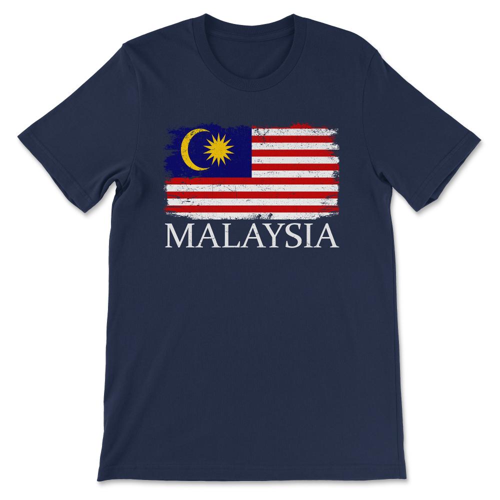 Malaysia Country Flag Malaysia Tourist Malaysia Team Gift Tee - - Navy