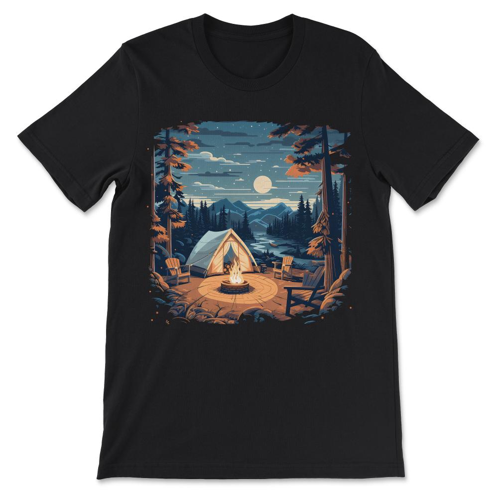 Done - Camping Campfire Scouting Mountains Hiking Adventure Outdoor - Black