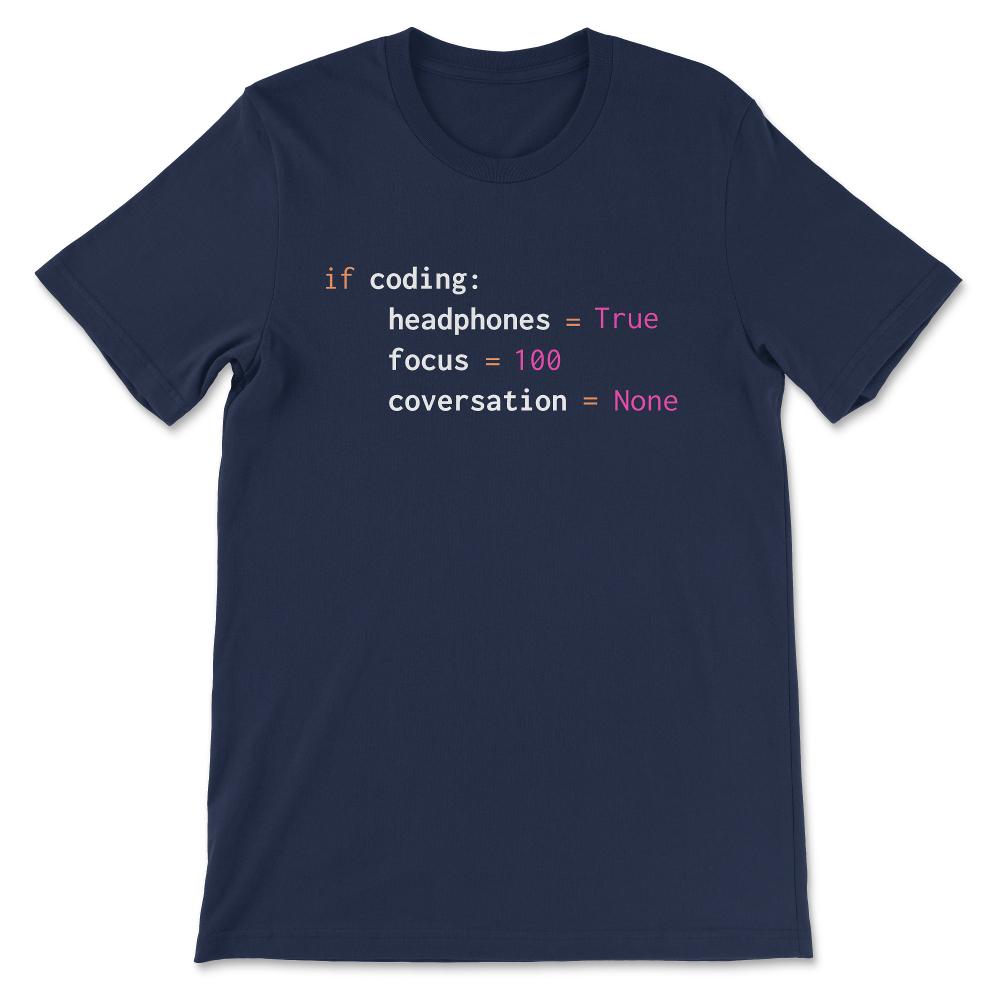 Python programming product with funny Python coding print Gift Tee - - Navy
