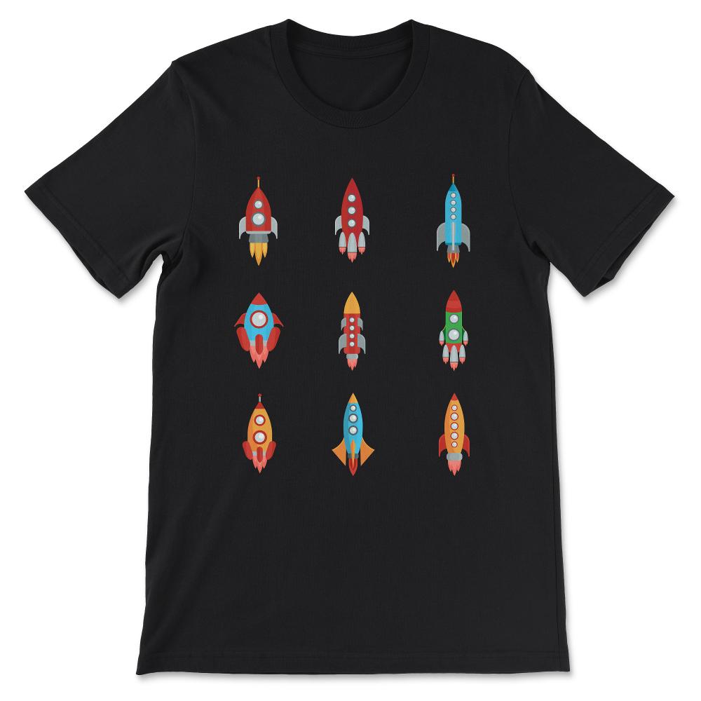 Rocket Ships Outer Space Gift Tee - Unisex T-Shirt - Black