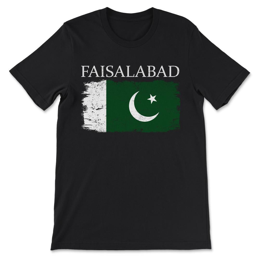 Faisalabad Pakistan Flag Faisalabad Tourist Pakistan Tourist Gift Tee - Black