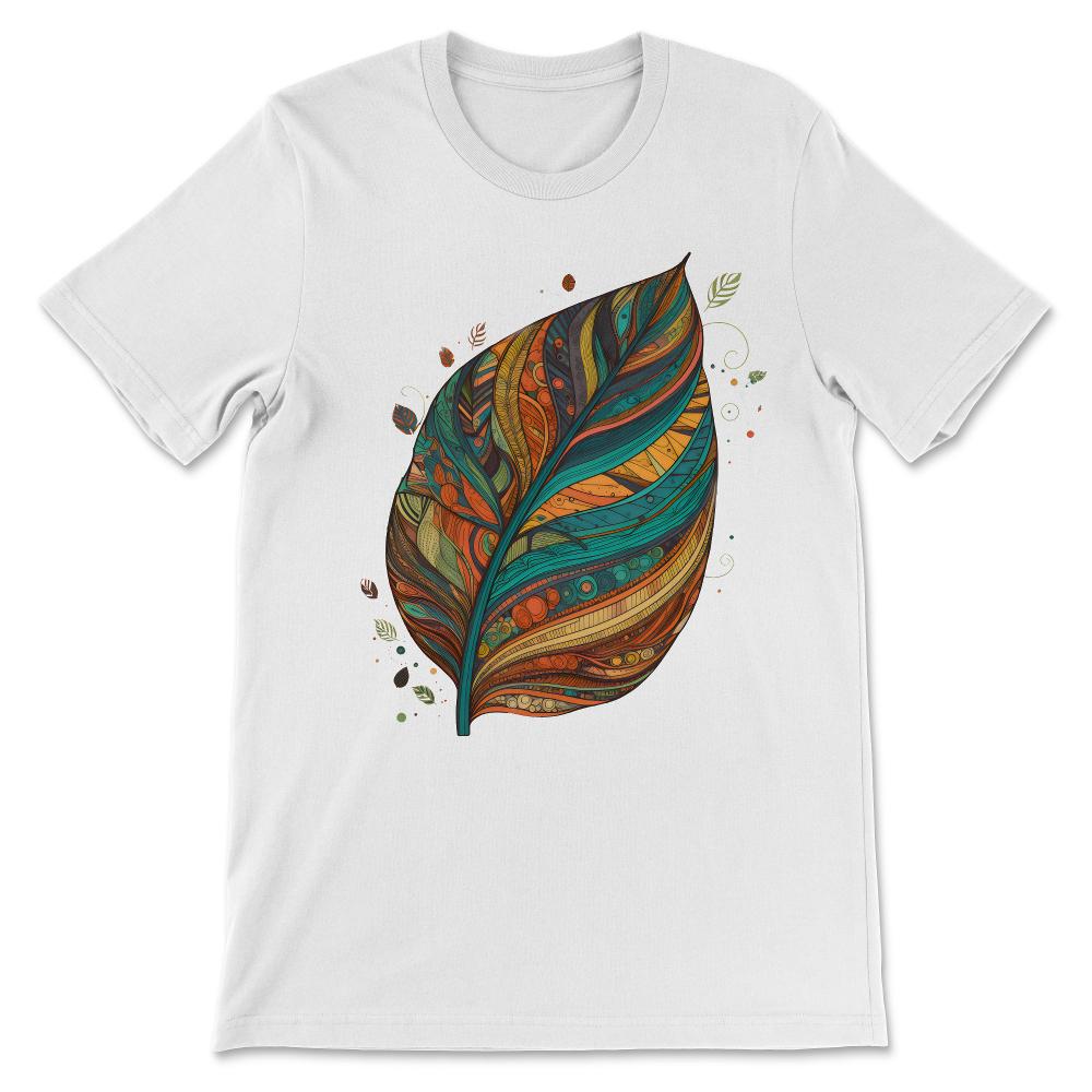 Colorful Leaf Autumn Fall Leaves Leafy Gardening Plants Art Gift Tee - White