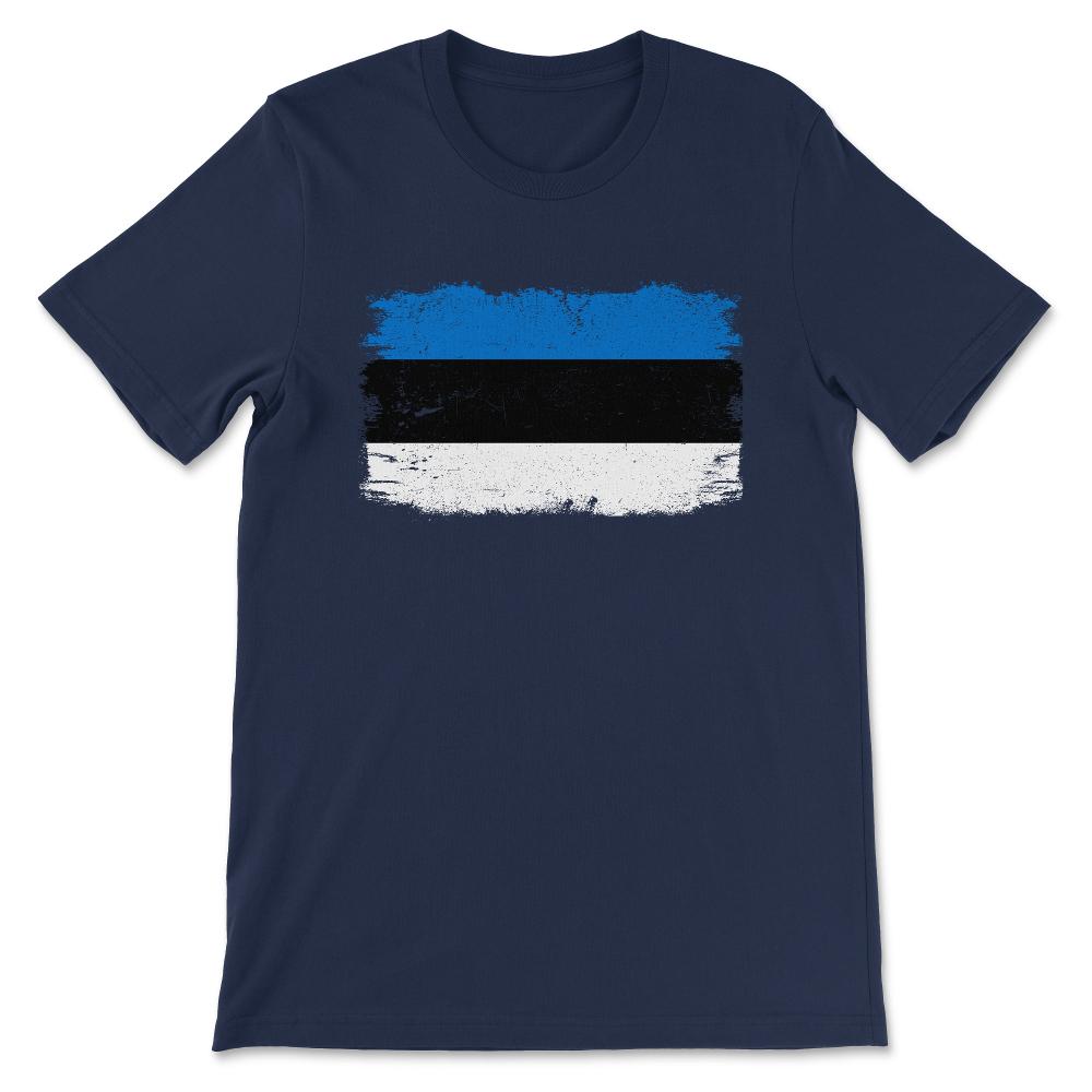 Estonia Country Flag Estonia Tourist Estonia Country Team Gift Tee - - Navy