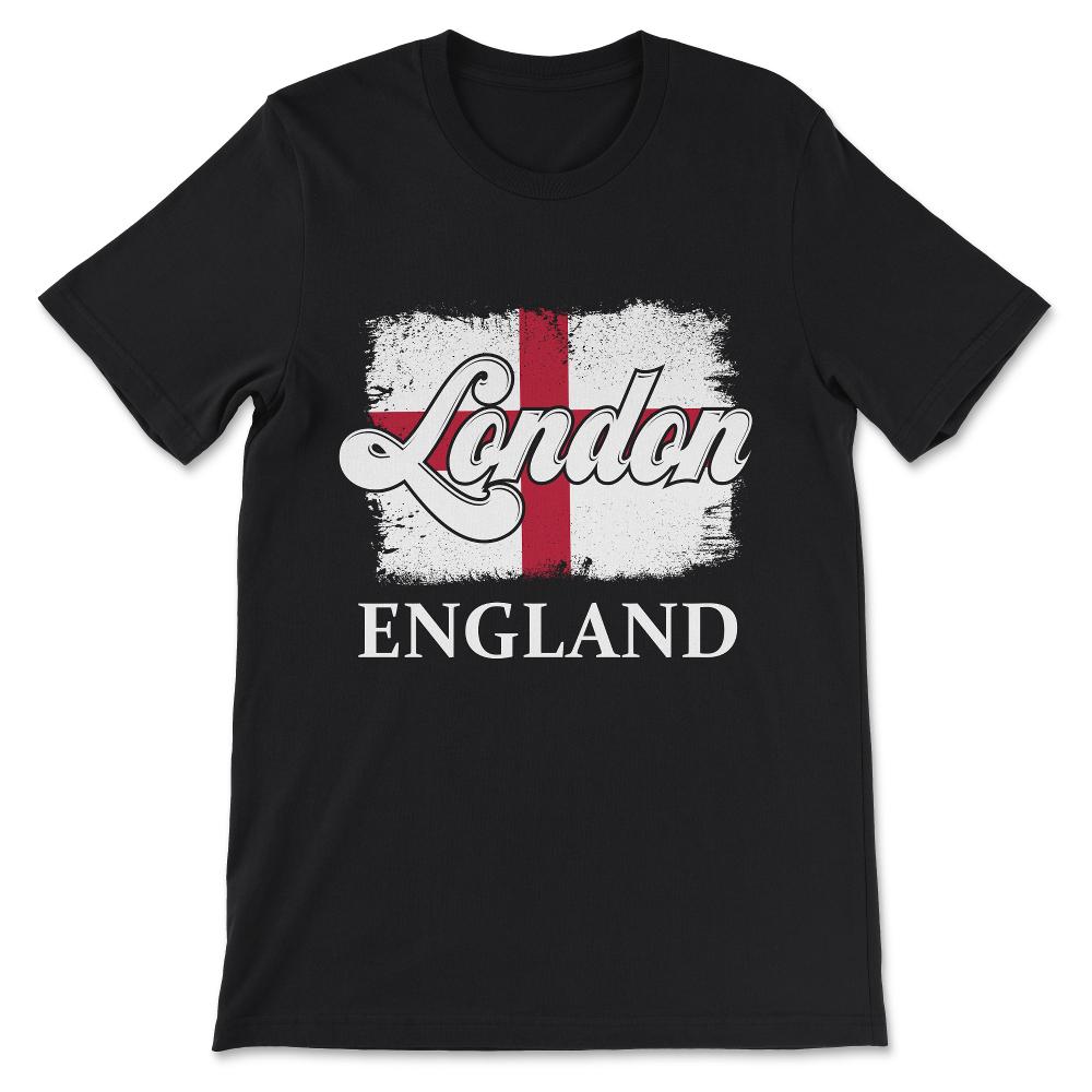 London England Flag Capital United Kingdom Londoner Tourists Gift Tee - Black