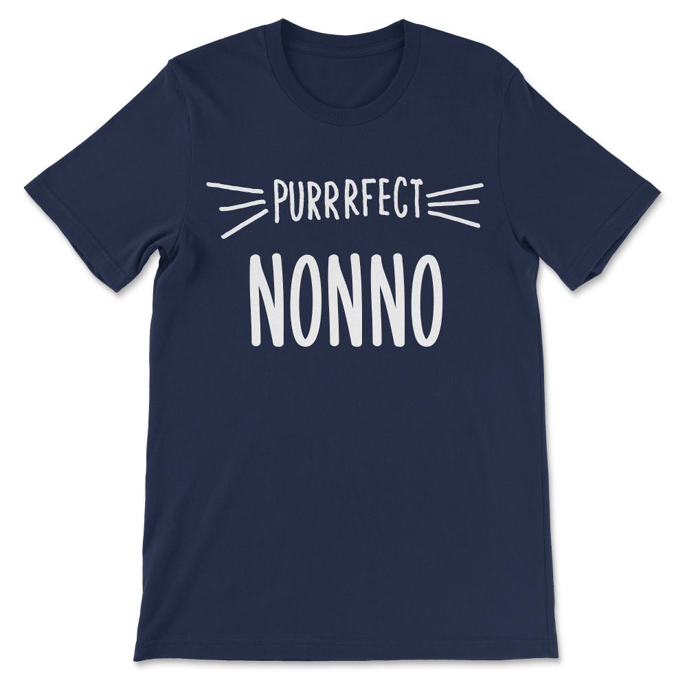 Purrrfect Nonno Cute Perfect Grandpa Cat Lover Granddad Gift Tee - - Navy