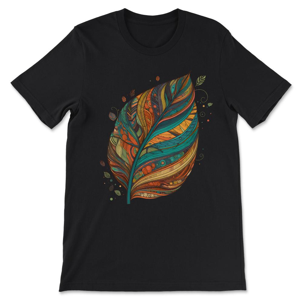 Colorful Leaf Autumn Fall Leaves Leafy Gardening Plants Art Gift Tee - Black