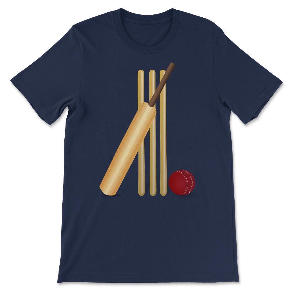 Cricket - Eat Sleep Cricket Repeat Cricketer Batsmen Bowler Gift Tee - Navy