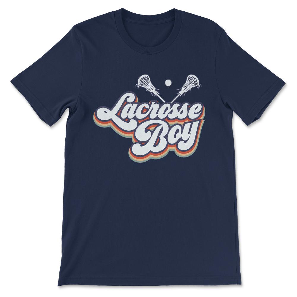 Lacrosse Boy Lacrosse Man Lacrosse Player Athlete Champion Gift Tee - - Navy