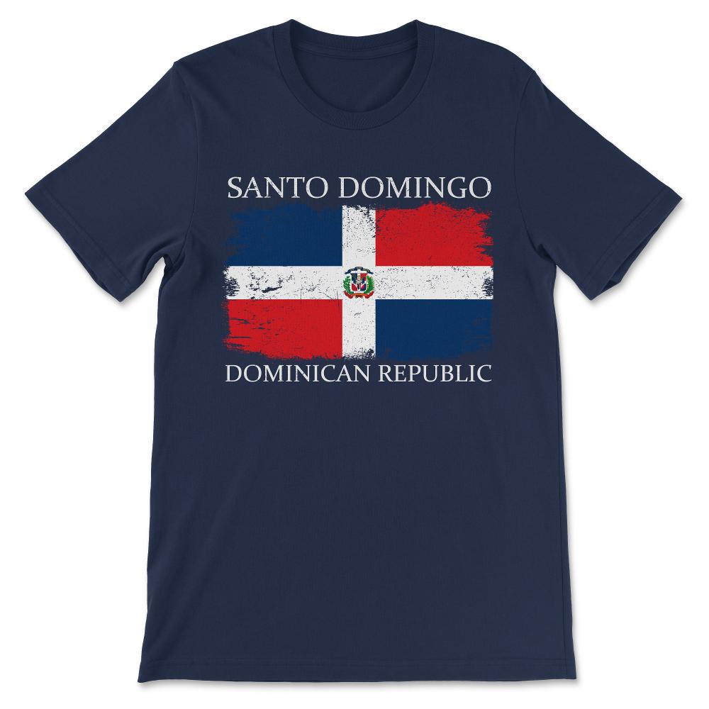 Santo Domingo Dominican Republic Flag Dominican Tourist Gift Tee - - Navy