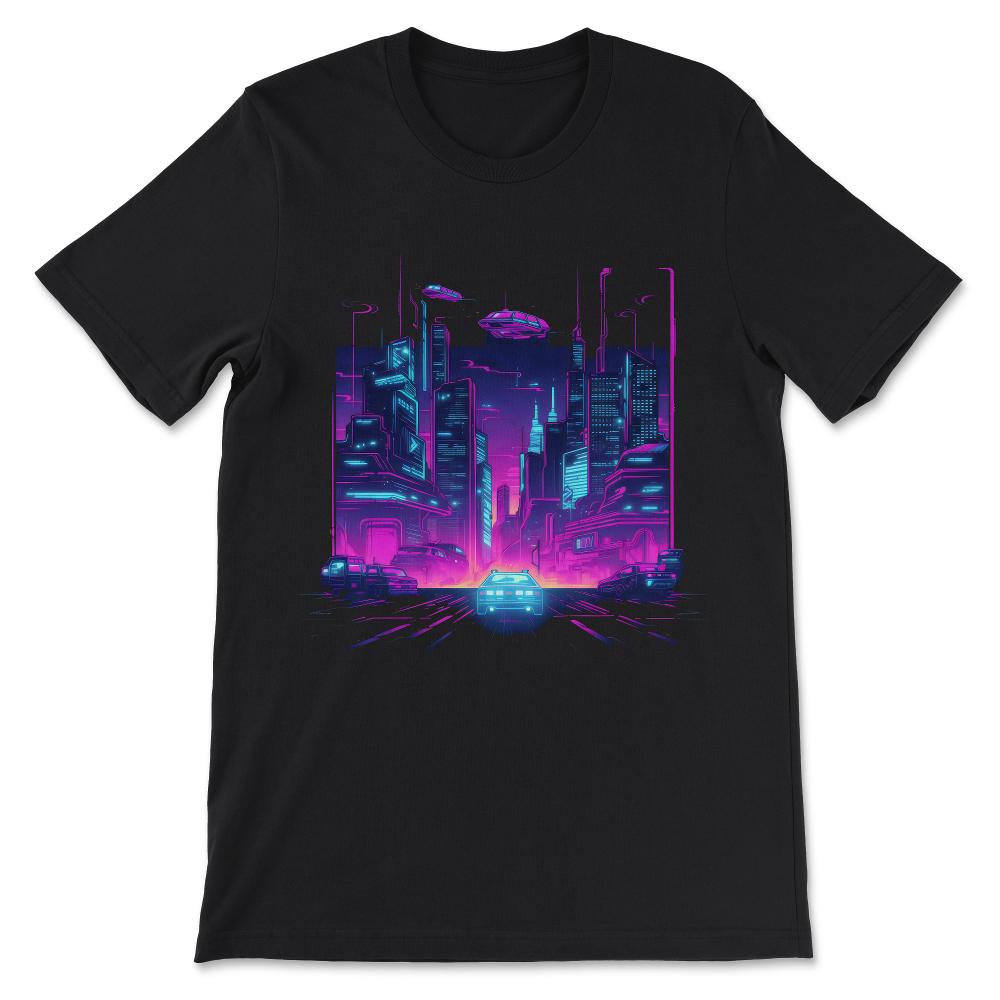 Done - Futuristic City Illustration Aesthetic Dystopian Cyber Punk - Black