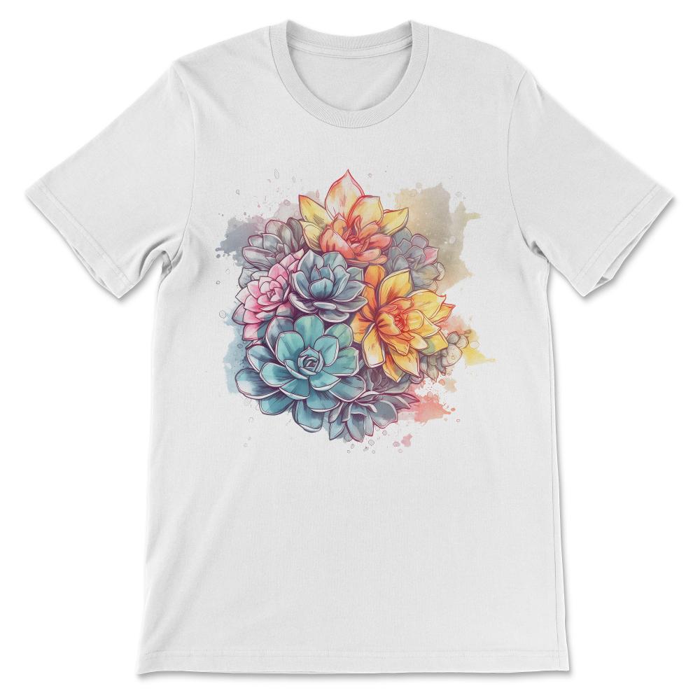 Cactus Flower Cacti Succulent Lover Floral Blooming Saguaro Gift Tee - White
