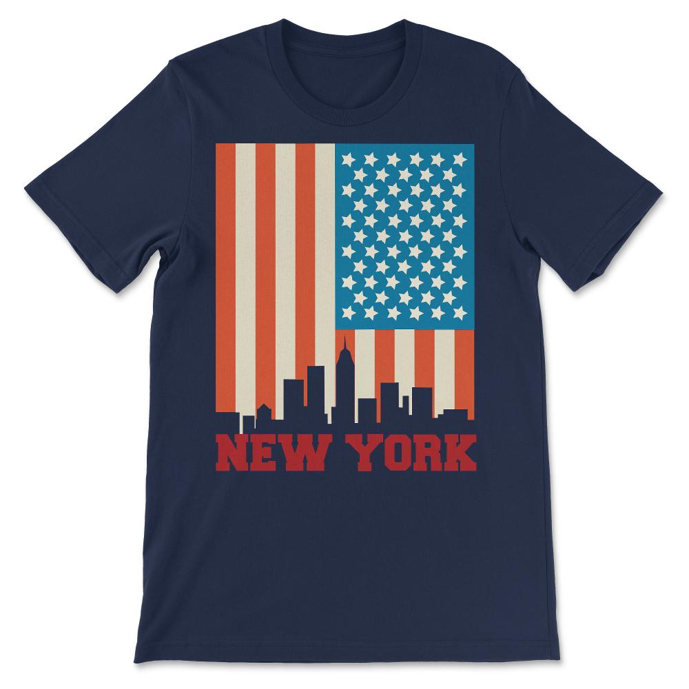 New York Skyline vintage NYC vintage New York City design Gift Tee - - Navy