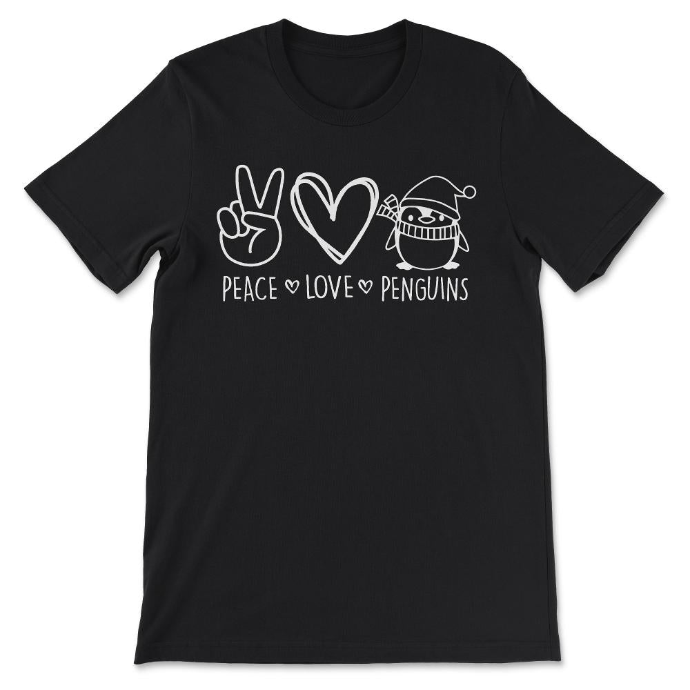 peace love penguins white Gift Tee - Unisex T-Shirt - Black