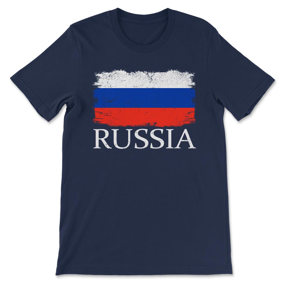 Russia Country Flag Russia Tourist Russia Team Flag Gift Tee - Unisex - Navy