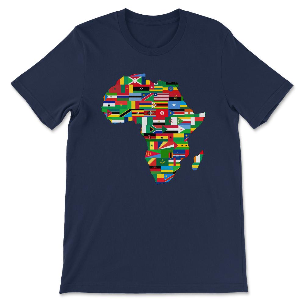 Africa Map - African Countries Flags African Roots Gift Gift Tee - - Navy