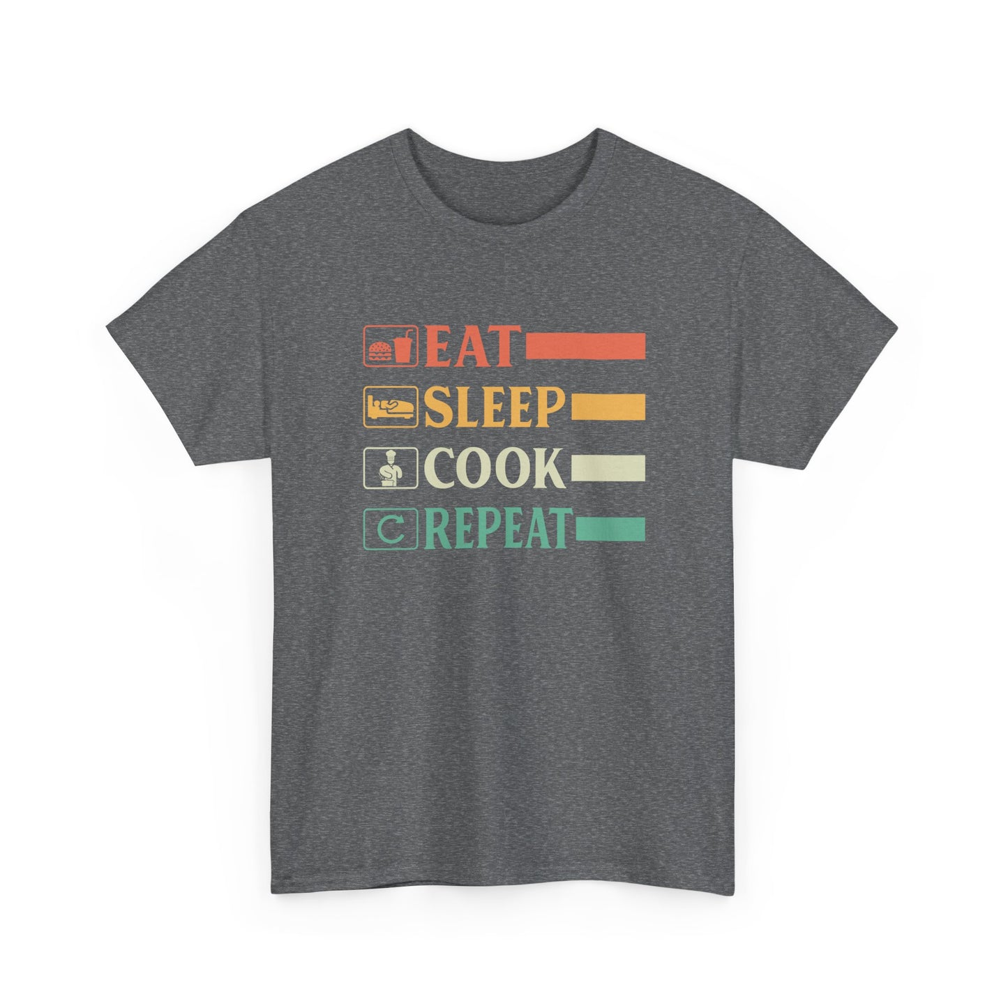 Funny Chef Head Chef Baker Chef Eat Sleep Cook Repeat Gift Unisex T-Shirt