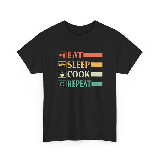 Funny Chef Head Chef Baker Chef Eat Sleep Cook Repeat Gift Unisex T-Shirt