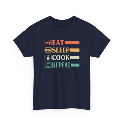 Funny Chef Head Chef Baker Chef Eat Sleep Cook Repeat Gift Unisex T-Shirt