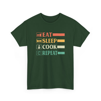 Funny Chef Head Chef Baker Chef Eat Sleep Cook Repeat Gift Unisex T-Shirt