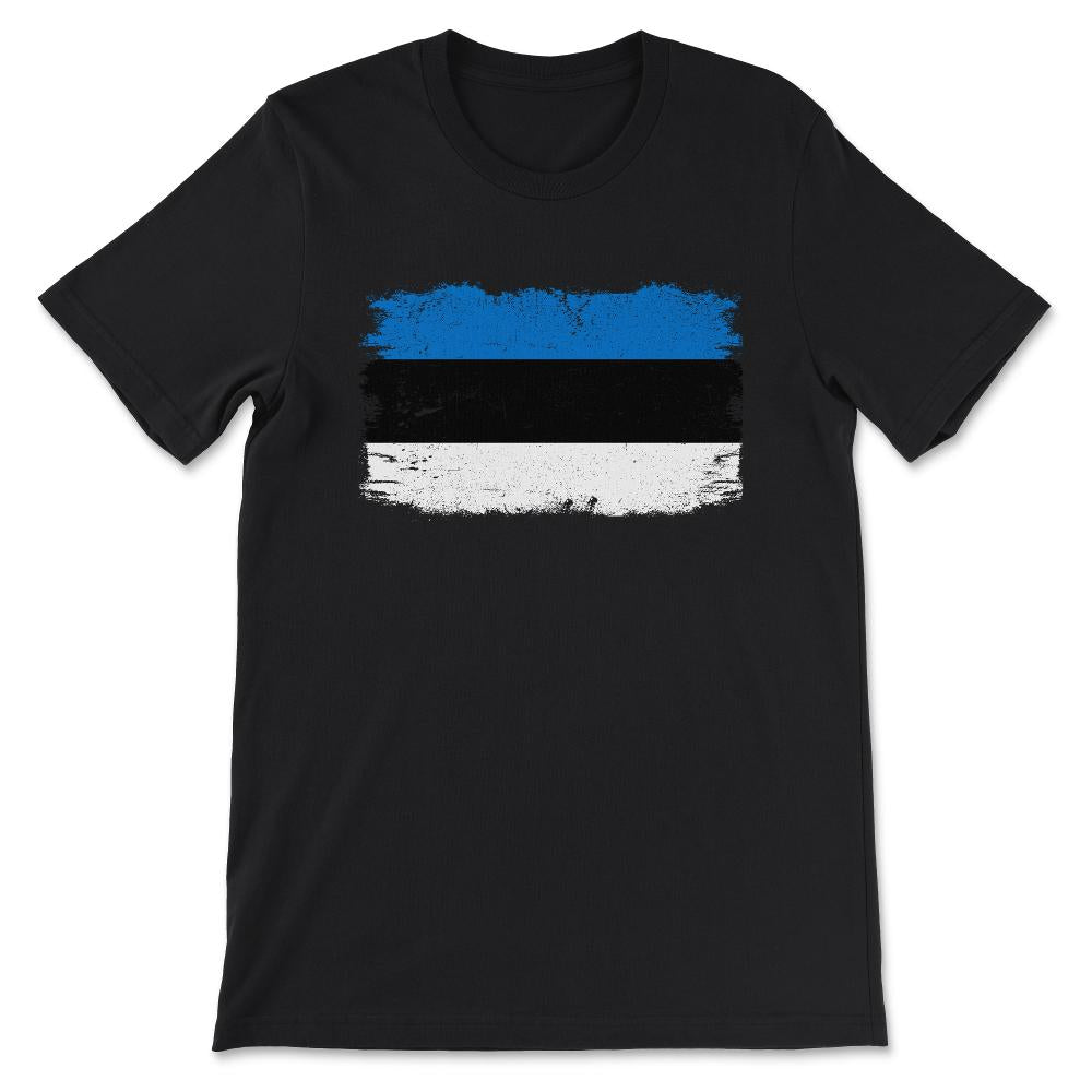 Estonia Country Flag Estonia Tourist Estonia Country Team Gift Tee - - Black