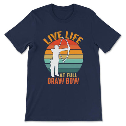 Archery Sunset Bowman Archery Player Archery Coach Gift Tee - Unisex - Navy