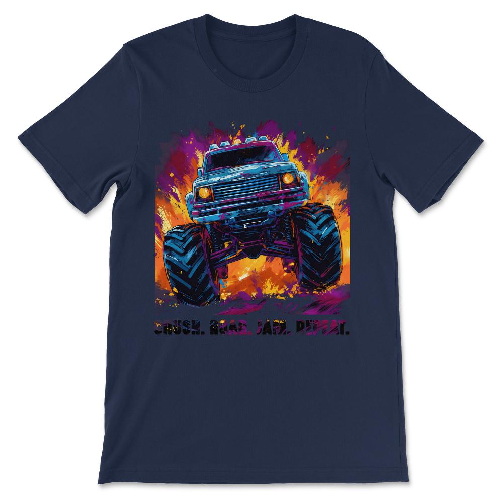 Truck Big Retro Race Dad Trucker Lover Jam Vintage Gift Tee - Unisex - Navy