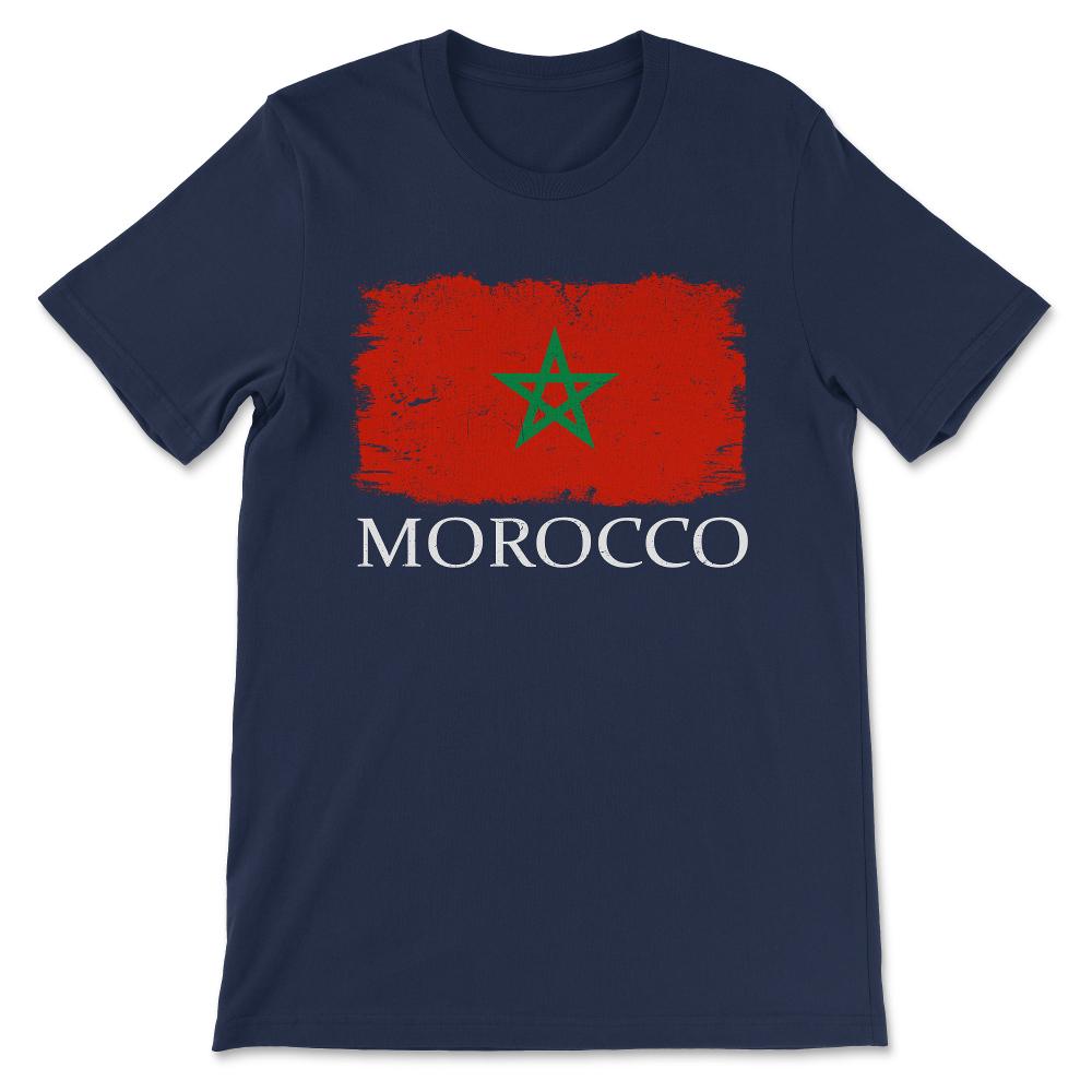 Morocco Country Flag Morocco Country Tourist Morocco Team Gift Tee - - Navy