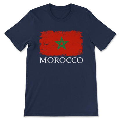 Morocco Country Flag Morocco Country Tourist Morocco Team Gift Tee - - Navy